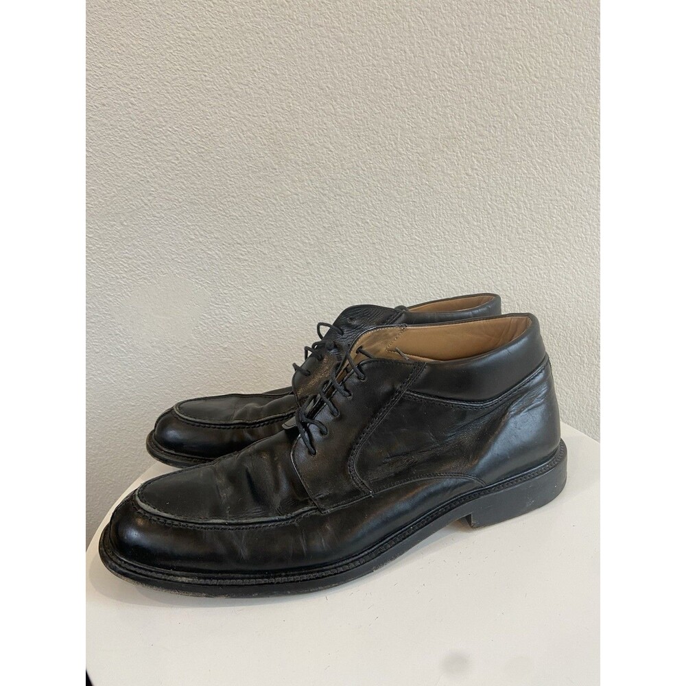 MEZLAN Barletta Boots Mens 10 Black Leather Lace Up Apron Chukka Made in Spain